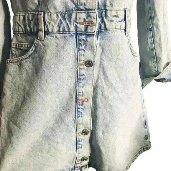 Zara denim long sleeve dress ( missing one button) - Picture 3 of 3